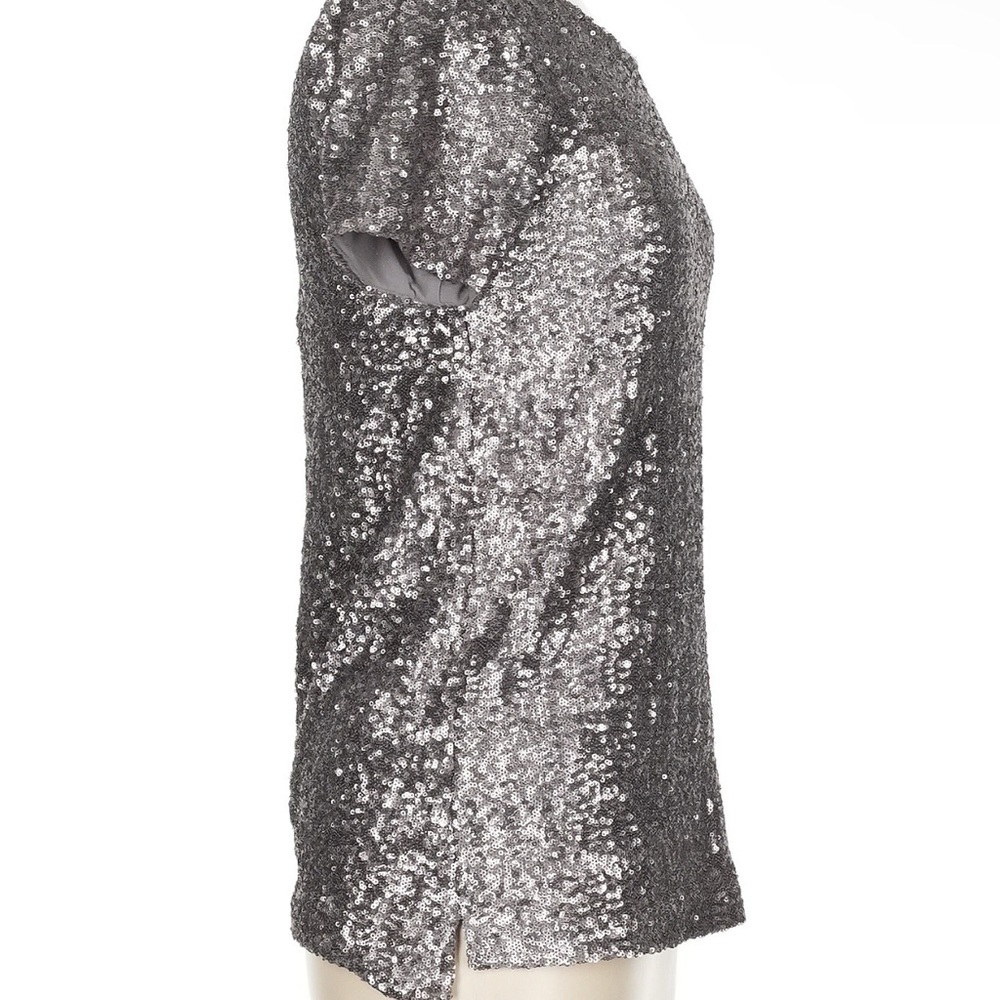 Velvet Silver Sequin Short Sleeve T-Shirt - Picture 3 of 10